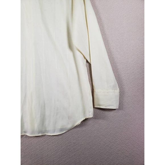 VTG Montgomery Ward Shirt Mens 16 Ivory Long Sleeve Button Up Collar Dress Shirt - Picture 9 of 9